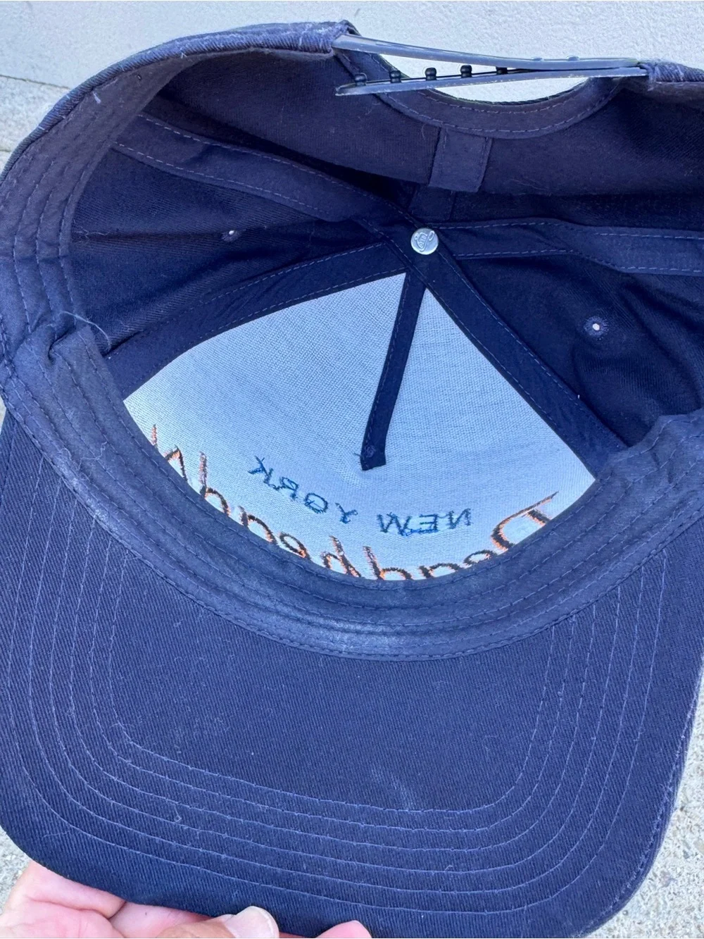 New York Deadheads The Grateful Dead Navy Embroidered Baseball Hat Hippie Rock